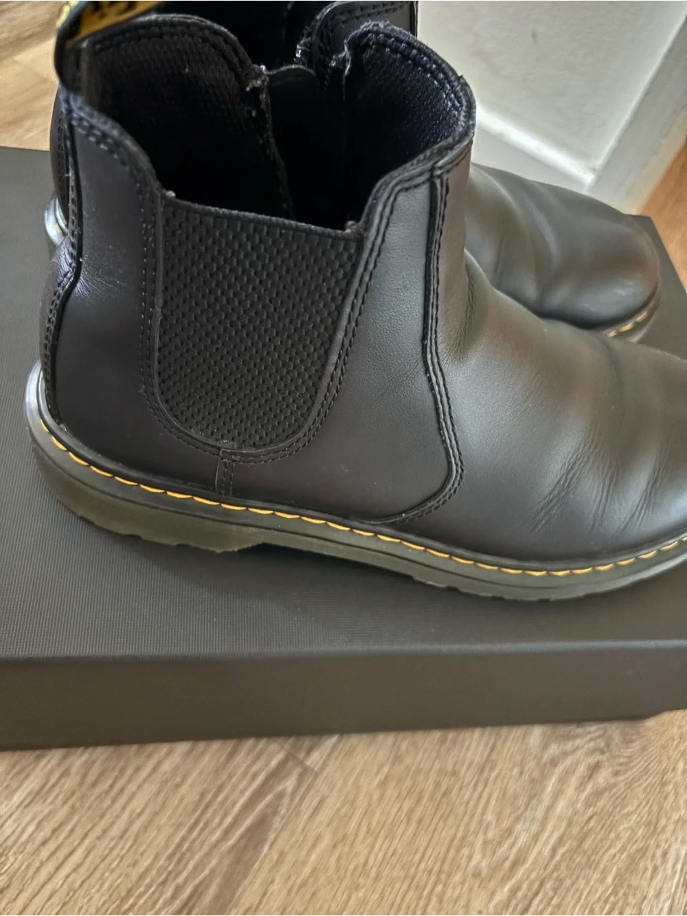 Dr. Martens Kids Black Leather Boots